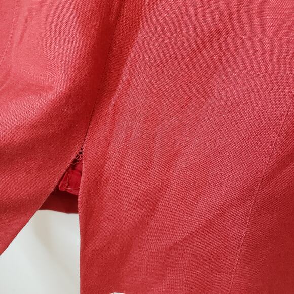 Barami Viscose Linen Rust Colored Sleeveless Shift Dress Embellished Pockets 12 - Picture 8 of 11